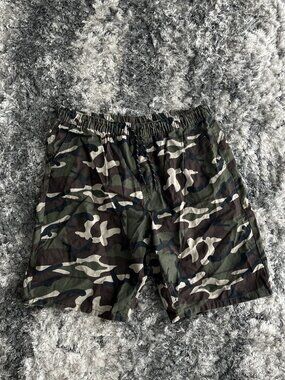 Camo Xl X Large All Over Print Short Military Y2K Style Adjustable Sz XL